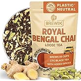 BREWIX, Royal Bengal Masala Chai Tea with Ginger and Cardamom | Loose Leaf CTC TEA (50+ Cups, 3.53oz/100g) Strong Robust 
Ar