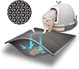 Pieviev Cat Litter Mat Large 61x38cm Double Layer Honeycomb EVA Grey view 1