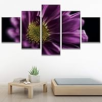 SIGNWIN 5 Panel Canvas Wall Art Modern Art Bohemian Bouquet Colorful Cool Floral Group Multicolor Photography Realism for Home Decorations Ready to Hang - 60