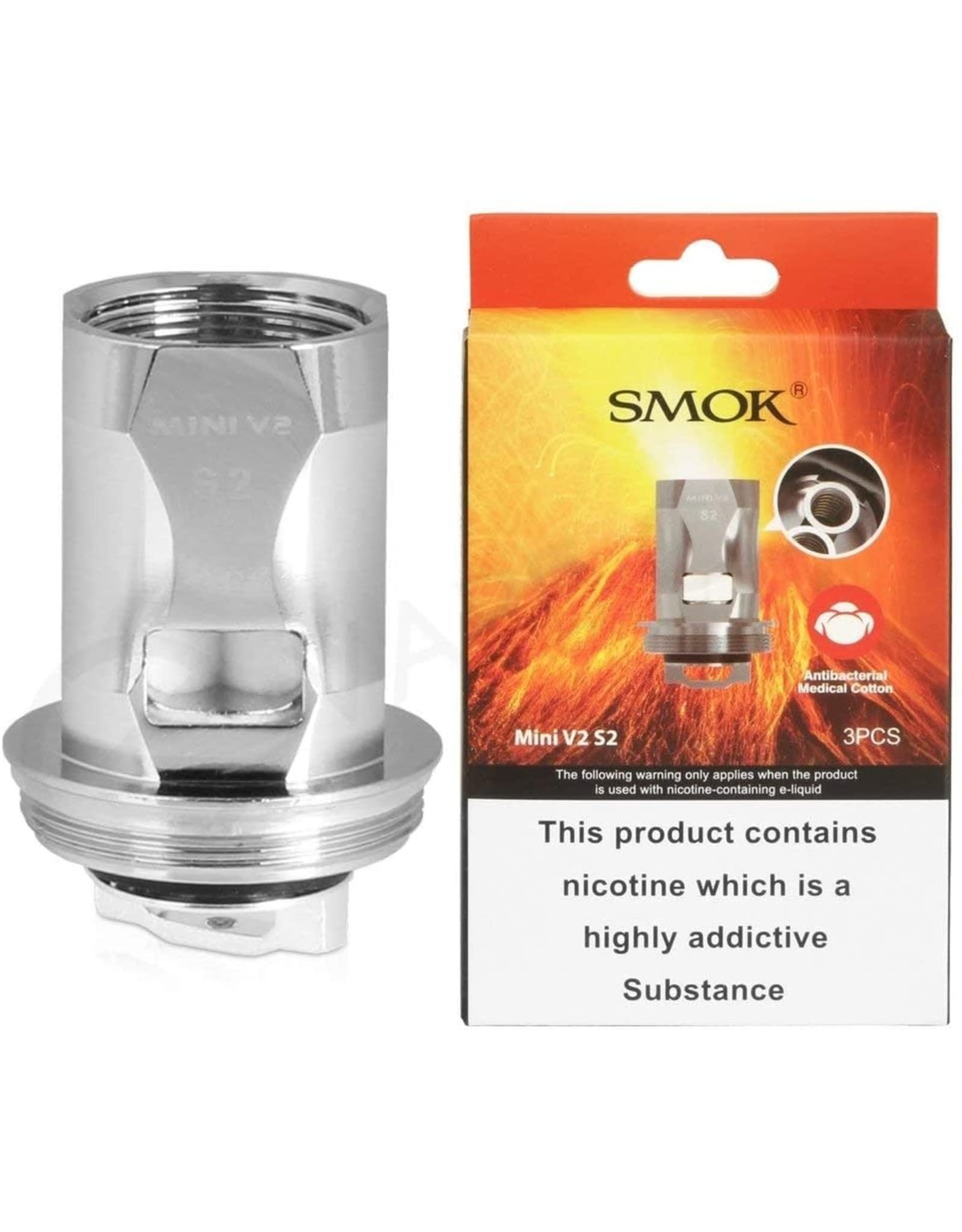 SMOK Baby Replacement Coils V2 S2 0.15ohm [Pack of 3] - Quadruple, Intense Flavor Dense Clouds, Best 45-60W, Compatible with TFV8 Baby V2 Tank, TFV-Mini V2, Stick V9 Max, R-Kiss, No Nicotine
