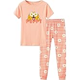 Topgal Little & Big Girls Cotton Knit Pajama 2-Piece Shorts Pants Summer PJ Set Size 4-14