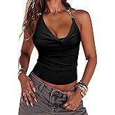 Nlife Women Halter Going Out Top Sexy Tie Backless Deep V Multi-Way Sheer Mesh Asymmetrical Party Club Concert Outfit