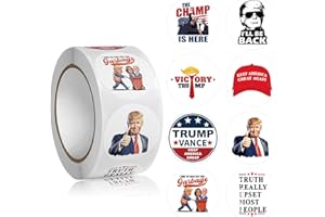 HIGHMOUNT 2025 Donald Trump Stickers Rolls 500Pcs - Trump 2025 Funny Presidential Vance Election USA American MAGA Flag Decals - Easy Stick Removeable for Scarpbook Window Tumblers Bumper Teens