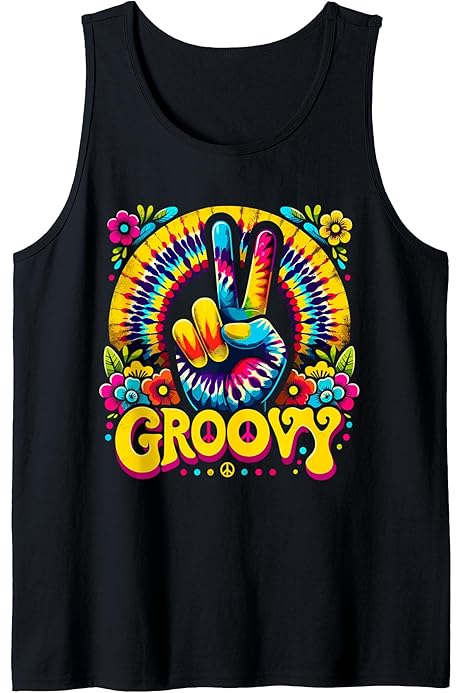 Camisa Hippie Hombre Camiseta Gorila Hippie Diseño 70s Paz/Amor