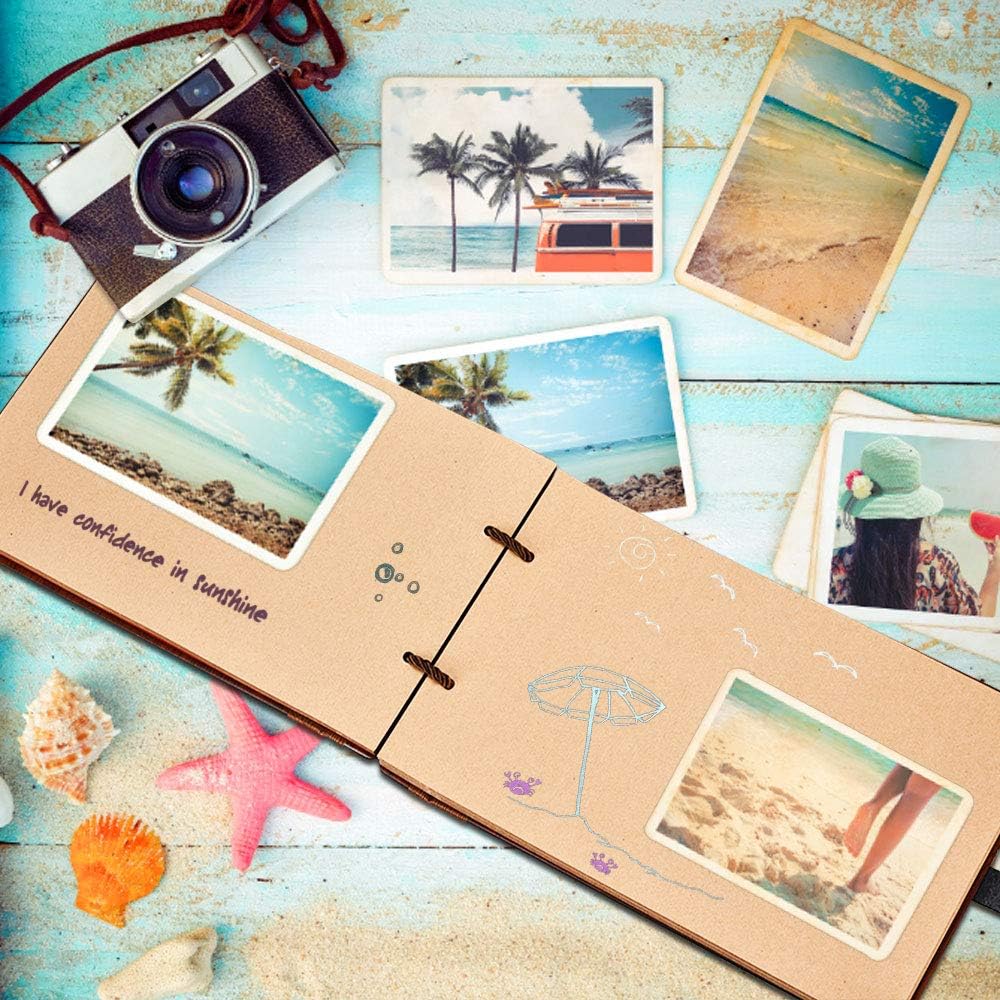 ZEEYUAN Photo Album Scrapbook, 11.4 x7.4 Inches DIY Album Book with 80 Pages Present for Valentines Mothers Anniversary Day Birthday - Image 5