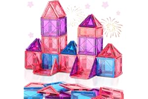 KAEILORU Magnetic Tiles Kids Toys for 3 Year Old Boy Girl STEM Magnetic Blocks Princess Castle Magnet Tile Building Blocks Educational Sensory Toddler Toys for Kids Age 2-4 3-5 6 7 8 9 Christmas Birthday Gift