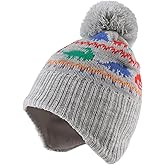 Zsedrut Toddler Baby Beanie Boys Girls Warm Hat Winter Kids Beanies with Fleece Lining