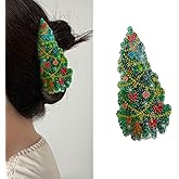 Christmas Hair Clips Christmas Green Claw Clips Christmas Tree Hair Claw Clips for Thin/Thick Hair Style Acrylic Hair Accessories for Women Christmas Decor 1PCS