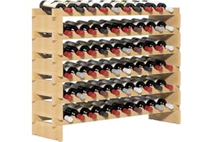 sogesfurniture Floor Wine Racks，Stackable Modular Wine Rack Small Wine Storage Rack Free Standing Solid Natural Wood Wine Hol