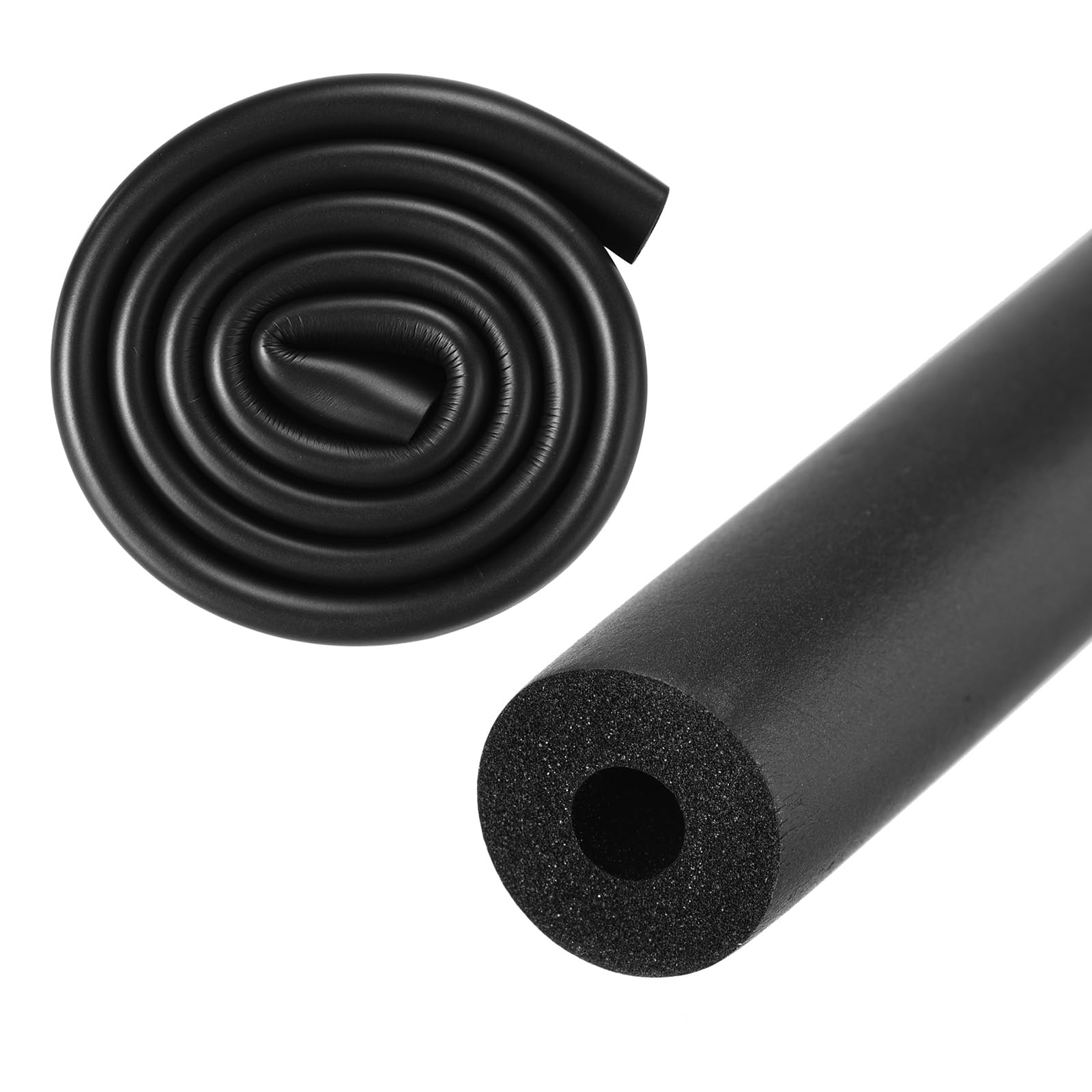 M METERXITY Pipe Insulation Foam Tube, 6mm ID 16mm OD 3.3Ft Length, Soft Flexible Pipe Foam Insulation for Handle Grip Support/Guitar Stand/Roof Racks [Black]