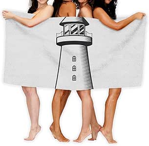 Concepto náutico con Toallas de Playa Faro, Toalla de baño, Toalla de