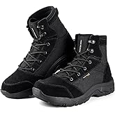 FREE SOLDIER Men's Tactical Hiking Boots 6 Inches Lightweight Breathable Work Boots Military Desert Boots(Black 10)