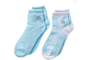 Earth Therapeutics Aloe Vera Socks – Infused with Natural Aloe Vera & Vitamin E – Helps Dry Feet, Cracked Heels, Calluses, Dead Skin - Use with Your Favorite Lotions - Blue Plaid
