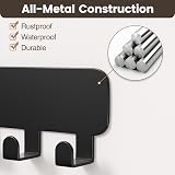 pickpiff Key Holder Wall Mount 8 Hooks Adhesive No Drill Black view 5