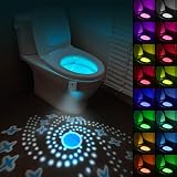 HOTUT Motion Sensor Toilet Night Light 16 Colors USB Rechargeable 4m view 1