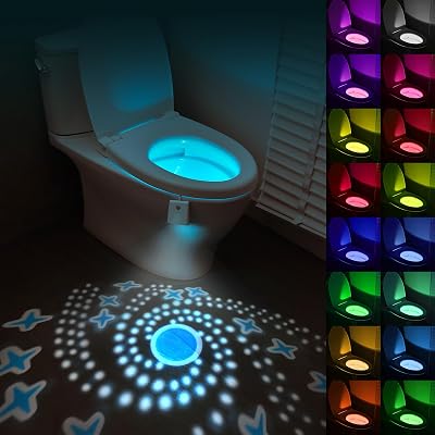 HOTUT Motion Sensor Toilet Night Light 16 Colors USB Rechargeable 4m