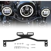 Motorcycle Light Bracket Bar Driving Spot Fog Passing Turn Signal Light Bracket bar Compatible with Dyna Super Glide Road Honda Suzuki Yamaha Kawasaki(Black)
