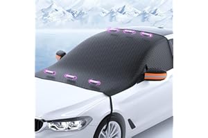 Universal Windshield Snow Cover, Large Magnetic Windshield Frost Cover for Ice & Frost Protection, Includes Side Window & Mir