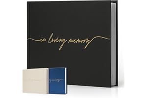Braveriky Twill Funeral Guest Book for The Celebration of Life - in Loving Memory Guestbook with a Memory Table Sign - Hardcover Guest Sign in Book for Funeral Service - 320 Entries, 9"x7.5", Black