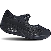 YSMIIH Womens Walking Mary Jane Wedges Sneaker Hook and Loop Comfort Nurse Shoes Casual Rockers