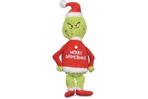 Dr. Seuss for Pets How The Grinch Stole Christmas 6” Merry Grinchmas Plush Squeaker Toy for Dogs | Squeaky Dog Toys, Plush Dog Toys, Holiday Toys for Dogs (FF23494)