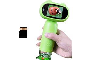 TINYLENS GreenPeek Microscope for Kids with 2" Screen 1000x Portable Pocket Digital Kids Mini Scope, 16GB Card, Kids Educational Science Kit, Gift for Kids 4-12 (Light Green)