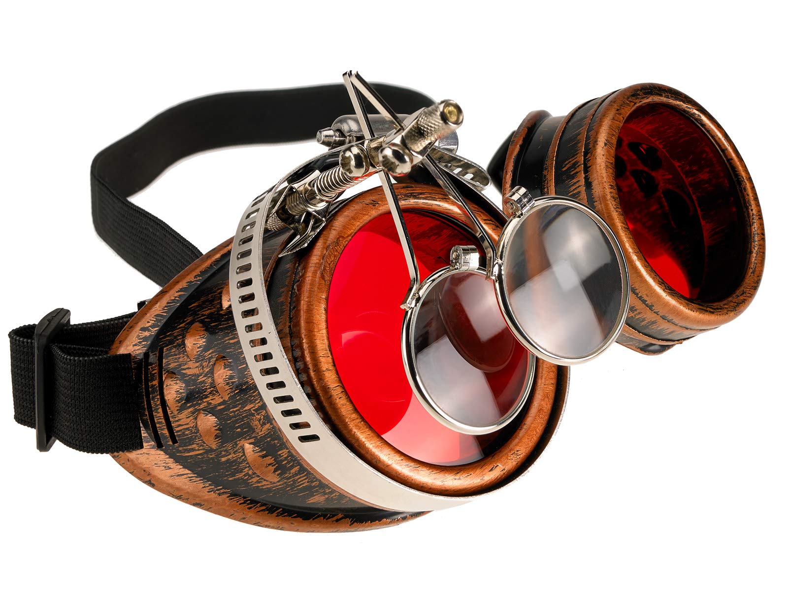 4sold Loupe Steampunk Black Cyber Goggles Rave Goth Vintage Victorian like Sunglasses (Eye Loupes Copper)