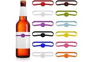 Emperoch 24 Pcs Wine Glass Markers, 12 Colors Stretchable Drink Markers for Guests, Silicone Bottle Strip Tag Markers Drink I