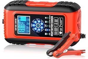 Chargeur de batterie de voiture 10 A, chargeur de batterie intelligent 12 V/24 V 12 V avec réparation d'impulsions, chargeur 