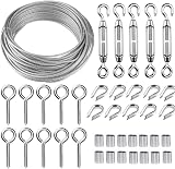 TooTaci 30M Garden Wire 2mm PVC Stainless Steel Cable with M5 Turnbuckles Vine view 1