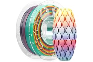 Creality PLA Filament 1.75mm, 3D Printer Filament, 1.0kg (2.2lbs) Spool, No Warp Enhanced Toughness, Dimensional Accuracy ±0.03mm Printing Filament, for FDM 3D Printers (Rainbow)