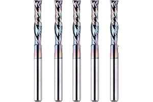 SpeTool 5Pcs Carbide Compression Router Bit Up&Down Cut 1/8 inch Cutting Dia for CNC Mill Machine Wookwork 3D Profile Detail 
