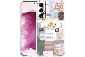 Hsondcn Case for Samsung Galaxy S22 with Christian Design,Christ Jesus Quotes Verse Collage Pattern,Trendy Soft TPU Phone Cover Bumper(S22,Bible)