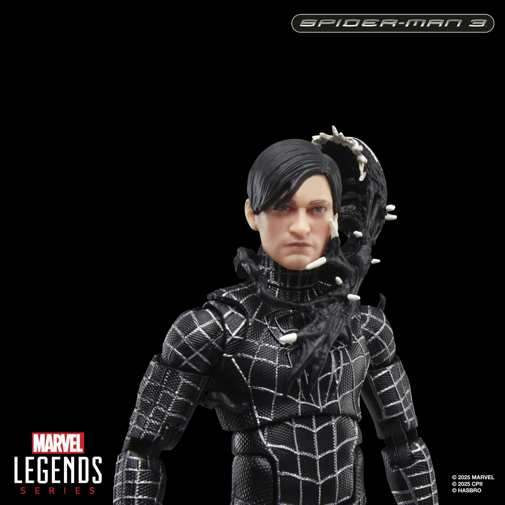 Marvel Legends Series Spider-Man, Spider-Man 3 Collectible 6 Inch Action Figure with Symbiote Accessories