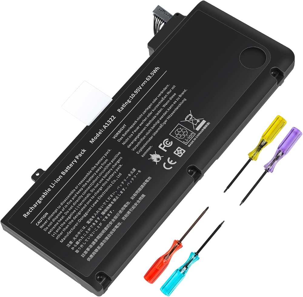PASUKTER A1322 A1278 Laptop Battery for MacBook Pro 13 Inch 2009-2012 65.7Wh