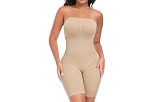 Werena Strapless Shapewear Bodysuits for Women Full Body Tummy Control Shapewear Seamless Body Shaper With Removable Straps
