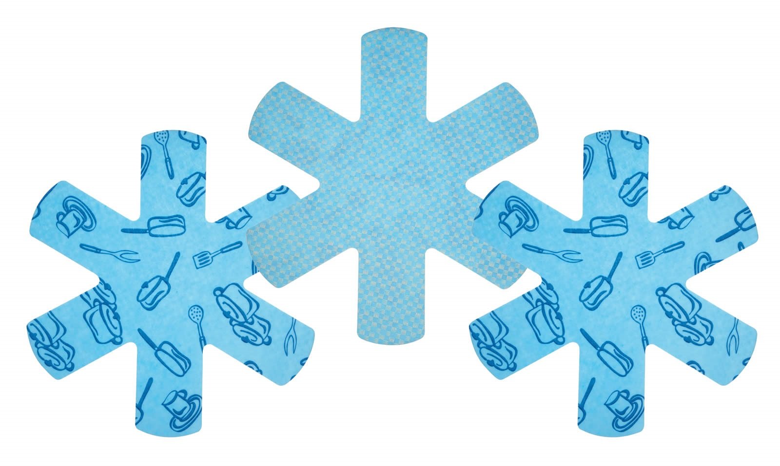 KitchenCraft Anti-Scratch Pan Protectors, 38 cm (15") - Blue (Pack of 3)