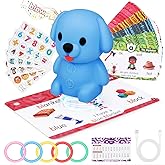 Humzo Phonics Talking Flash Cards with Reader Dog, Learn to Read with 148 Pages, 148 Sentences, 592 Words & 90 Stickers, Toddler Education Learning Toys for Kids Ages 3-8 Kindergarten 1st 2nd Grade