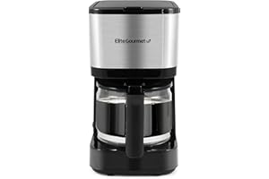 Elite Gourmet EHC9420 Automatic 5-Cup Brew & Drip Coffee Maker with Pause N Serve Reusable Filter, On/Off Switch, Water Level Indicator