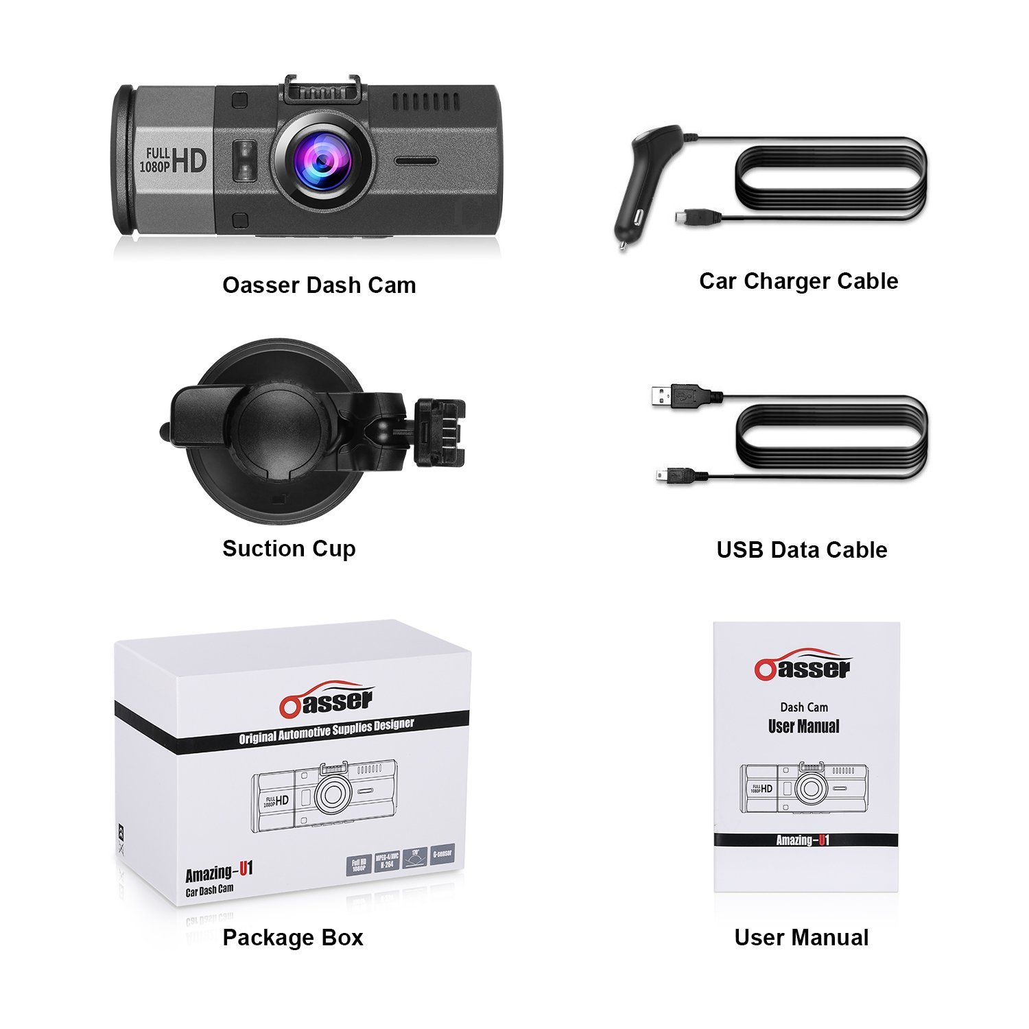 Oasser Car Camera Dashcams for Cars Auto Camera Dash Cam with FHD