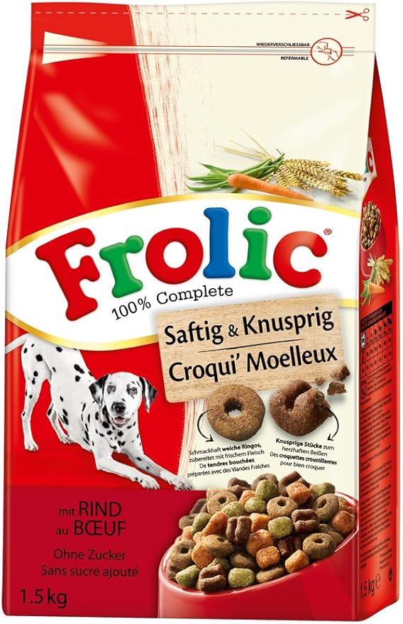 Frolic Complete Saftig und Knusprig Hundefutter Rind, 1,5 kg: Amazon.de ...