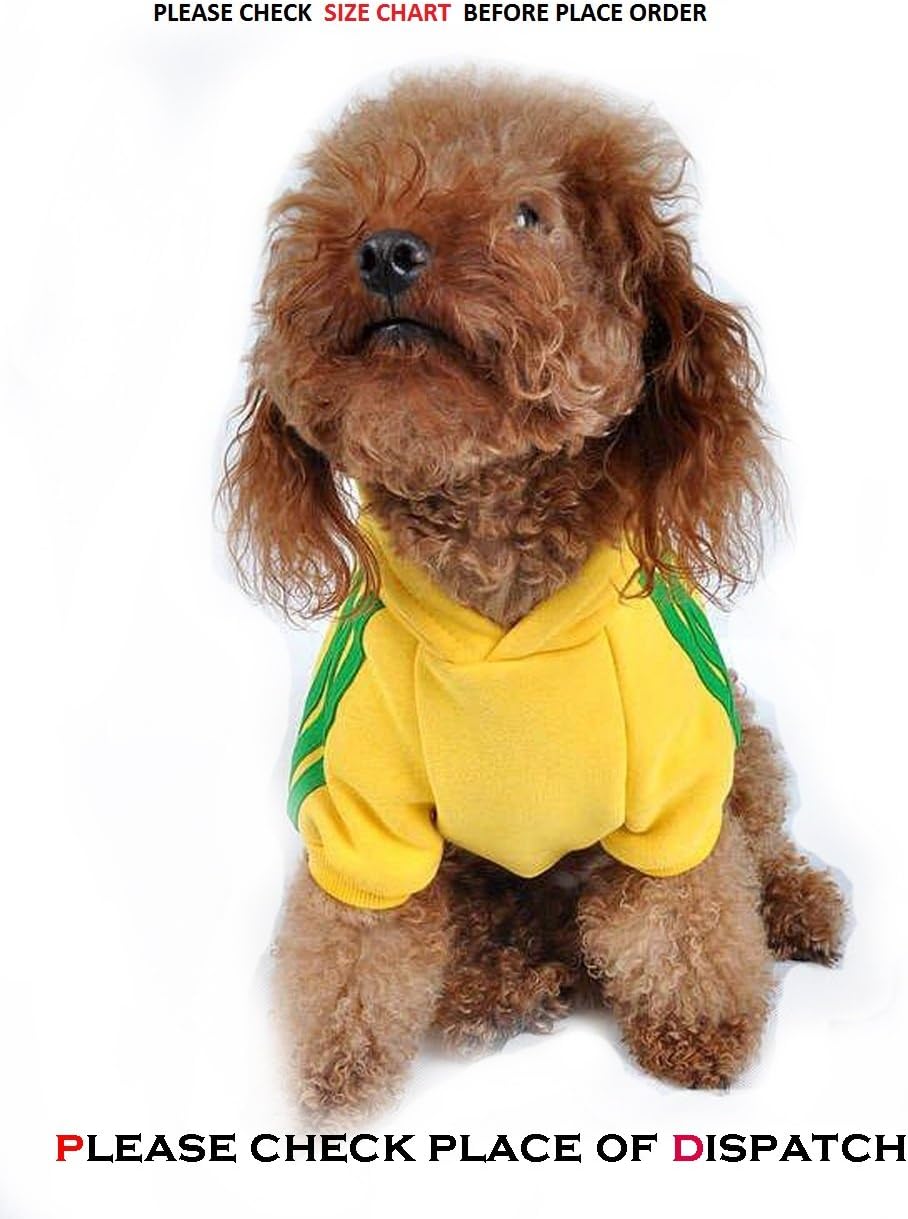 Dog Pet Hoodie,Sport Dog Clothes, 3 Colours (Red-Yellow-Black) (XL, YELLOW)