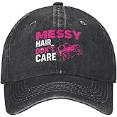 YIYHKPU Messy Hair Don't Care Women Men Black Visor Hat Adjustable Beach Baseball Cap Cute Truck