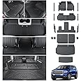 Lumway Floor Mats & Cargo Liner & 3rd Row Backrest Mat for 2024 2025 GMC Acadia 7 Seats, Door Sill Protectors, All Weather TPE Mats Set Including Floor Liners, Trunk Mat & 2nd Layer Mat Accessories