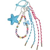 QTMY Cute Star Beaded Braided Keychain Bag Charms for Handbag Purse Backpack Accessories Bogg Bag,513
