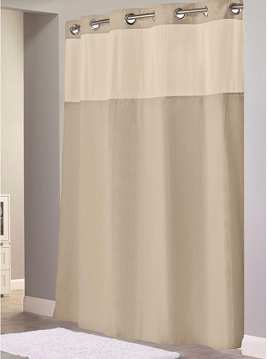 Amazon Com Hookless Waffle Fabric Shower Curtain Size 71 X