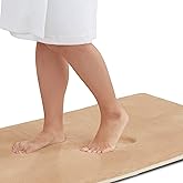 Genteele Memory Foam Bath Mat Non Slip Absorbent Super Cozy Velvet Bathroom Rug Carpet (17 inches X 24 inches, Beige