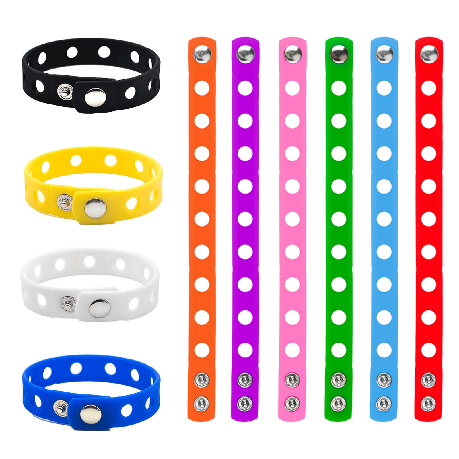 GOGO 10 PCS Rubber Bracelets for Kids Adjustable Wristbands Shoe Charms Party Favors- Mixed Colors