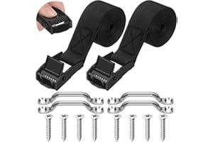 Mardatt 2 Sets 1" x 48" Battery Tie Down Strap, Safety Tie Down Strap Large Hold Down Strap Lashing Strap with Cam Buckle, St