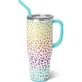 Swig Life 40oz Mega Mug, 40 oz Tumbler with Handle and Straw, Cup Holder Friendly, Dishwasher Safe, Extra Large Insulated Tumbler, Stainless Steel (Wild Child)